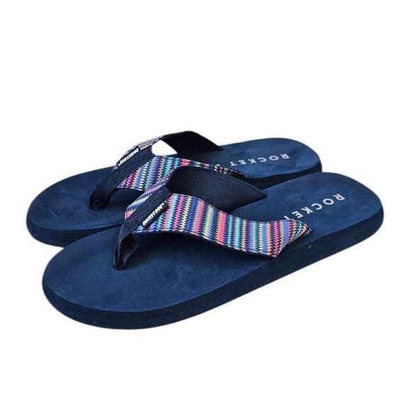 Rocket Dog Womens Adios Stark Flip Flops Size 11 Blue Thongs Slip On Sandals - Picture 2 of 6